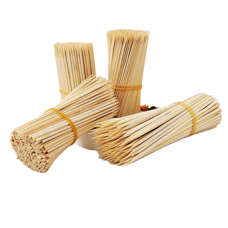 Natural Bamboo Color 12 Inch Bamboo Skewer-Tools Non-Stick & Easily Cleaned