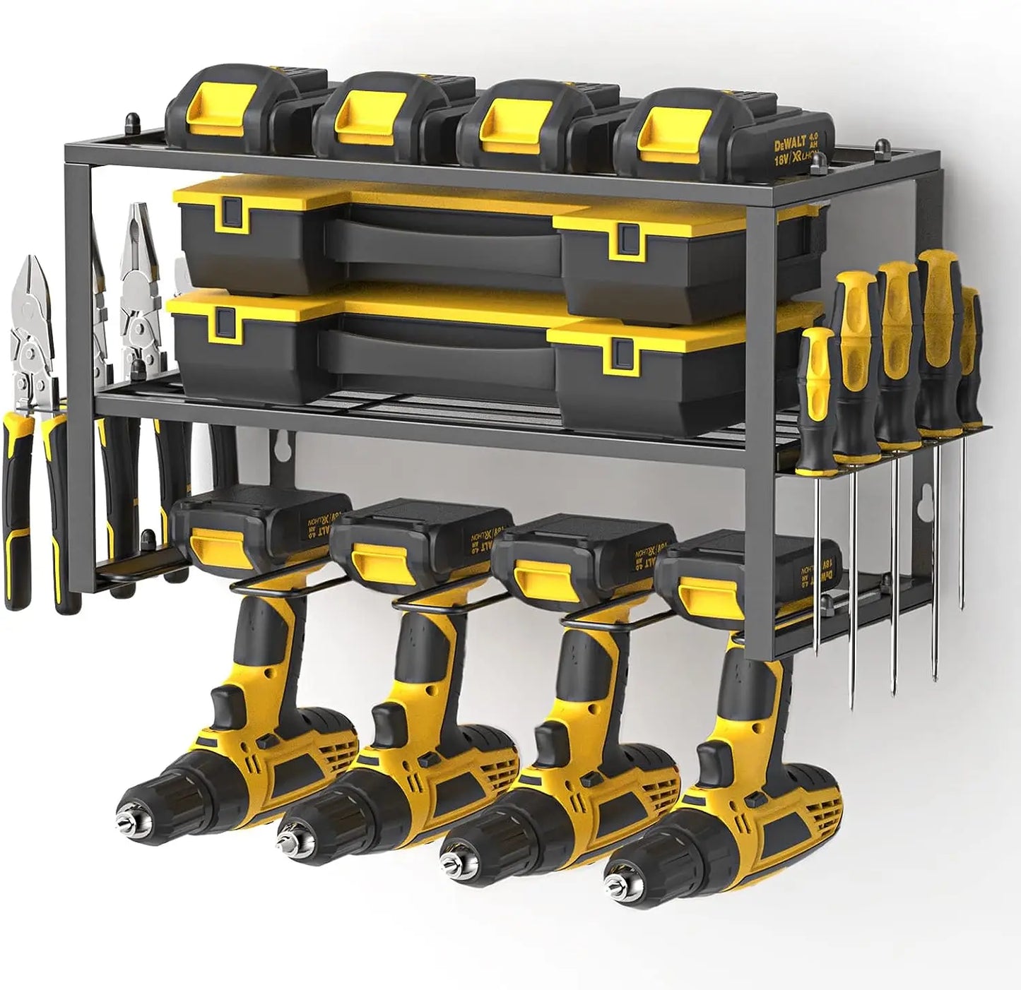 Power Tool Organizer Power Drill Heavy Duty Tool Shelf 1 Pack 3 Layers Tool Rack Cordless Drill Holder
