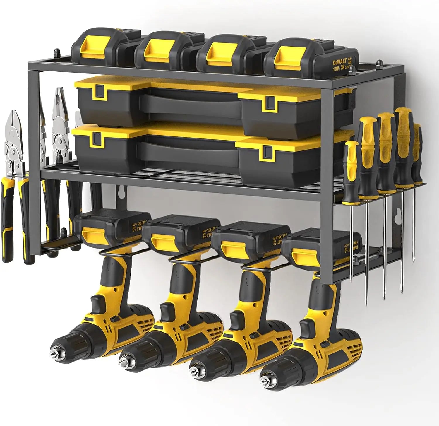Power Tool Organizer Power Drill Heavy Duty Tool Shelf 1 Pack 3 Layers Tool Rack Cordless Drill Holder
