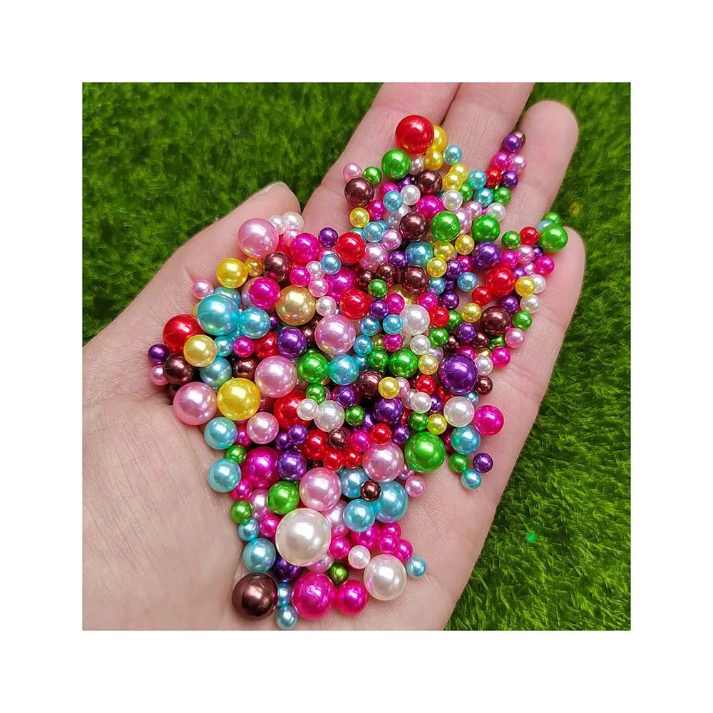 4/6/8mm Mixed Size Round Acrylic Pearl Beads No Hole Colorful Loose Spacer Bead 100g Home Party DIY Embellishment Decor
