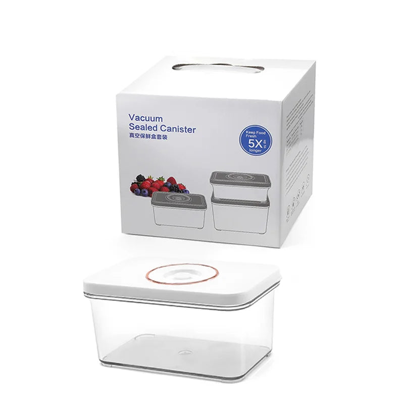 1.3L Square AS Plastic Vacuum Food Storage Container Airtight Food Jar with Lid for Kitchen Freshness Preservation