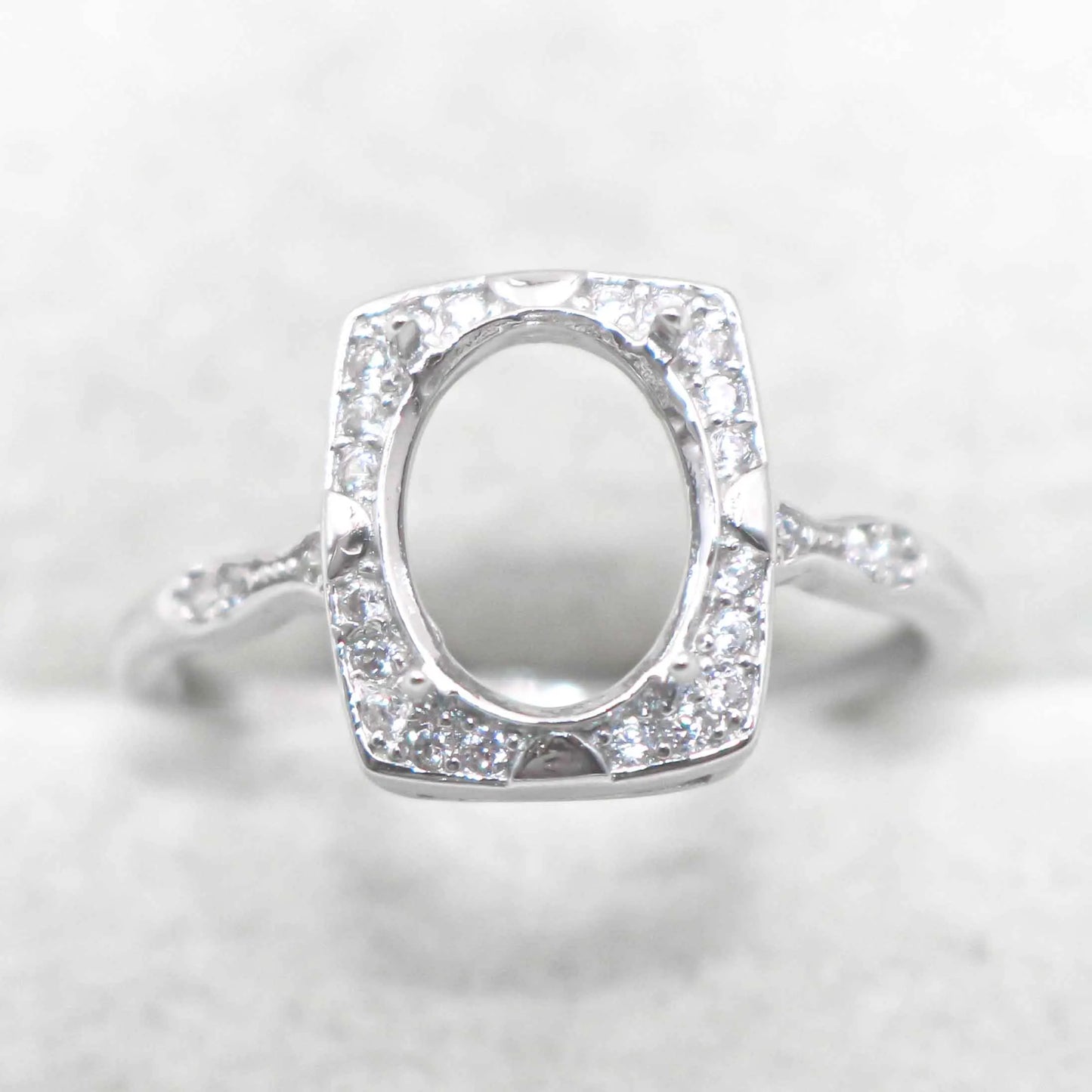Sterling Silver 7*9mm Semi Mount Ring Empty Frame Blank Support Claw Setting S925 Base Holder Without Center Stone for DIY In