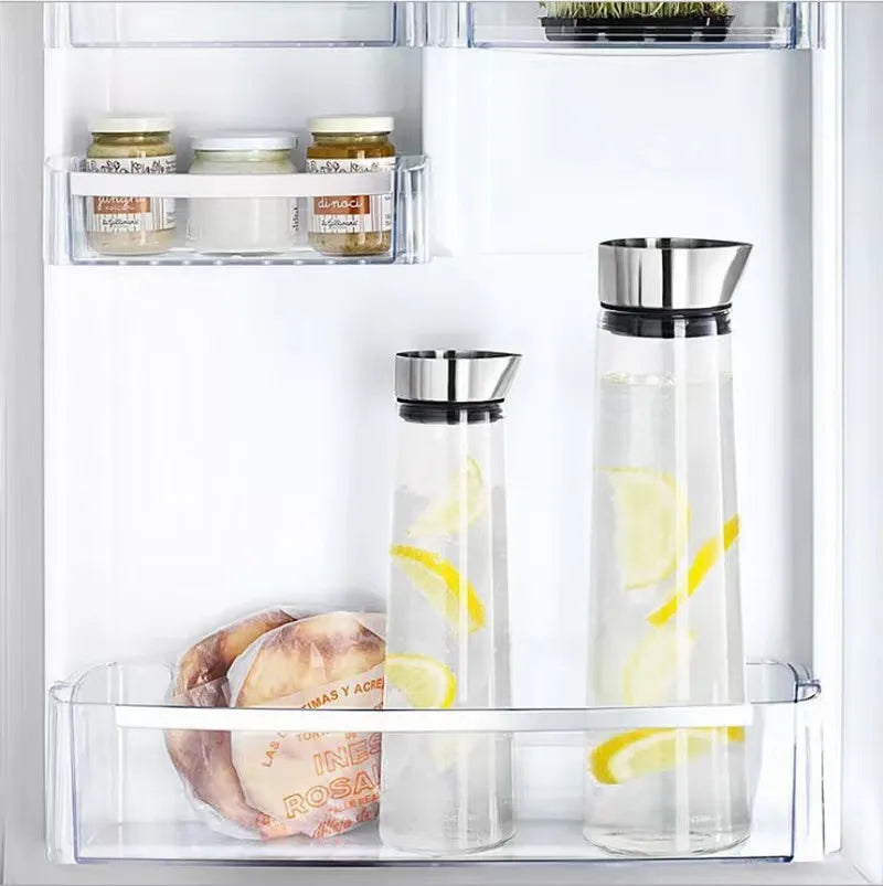 1 Liter Restaurant clear Glass Water Drink Jug Carafe Pitcher Dispenser with Lid for Juice Refrigerator