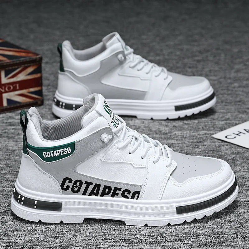 Men's Breathable High Top Shoes Fashion Versatile Little White Shoes Trendy Casual Sports Board Shoes Wholesale
