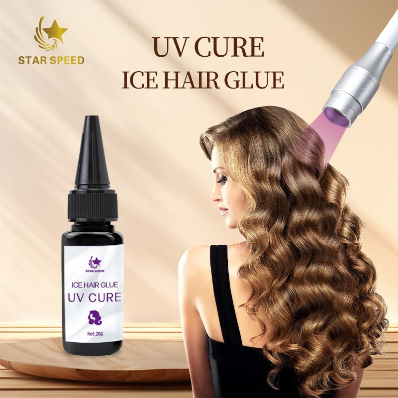 Star Speed New Design Lasting LED Uv Ice Hair Extension Gel  NO HURT Led Hair Extension Glue HAIR UV GEL
