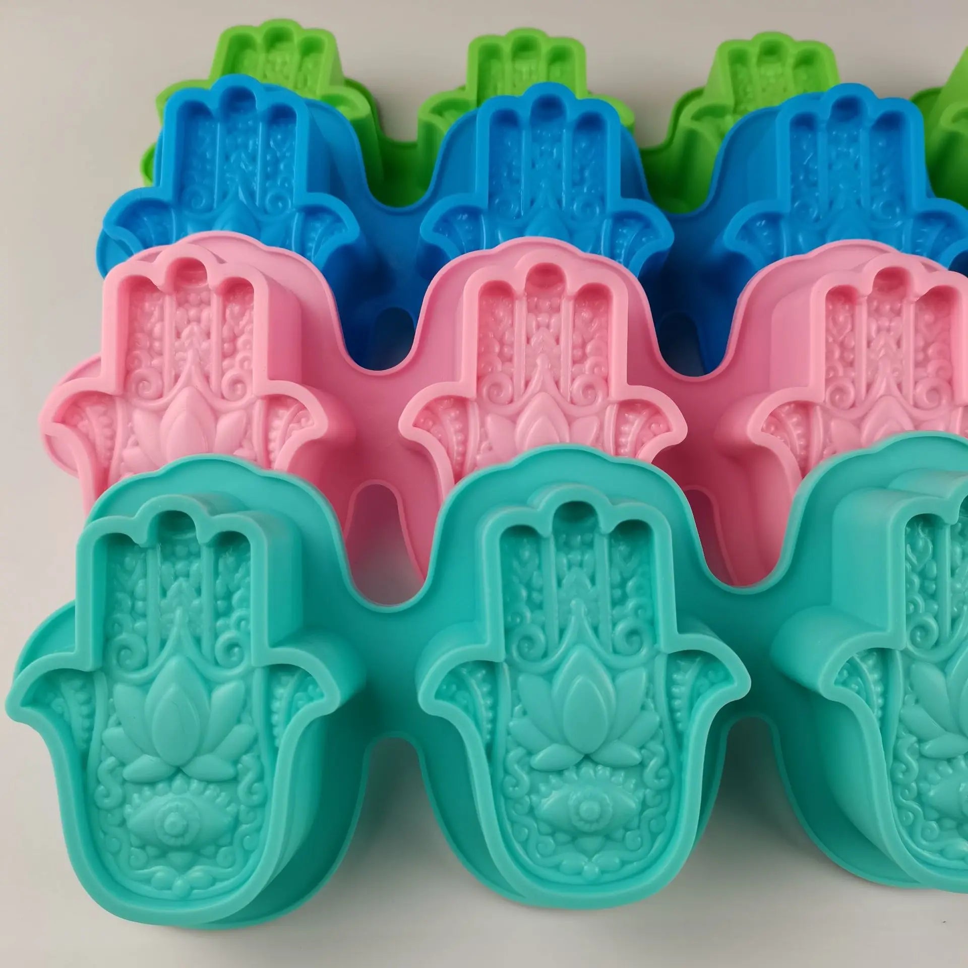 Hamsa Silicone Soap Molds Hand of Fatima Silicone Molds Palm Hand Chocolate Cake Mold DIY Soap Candle Making  Mould