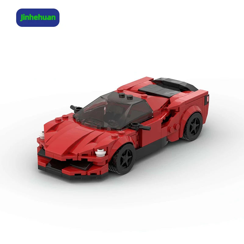Nostalgic Best Bricks Mini Sets Red Supercar Building Blocks Model for Gift Building Block Sets Car