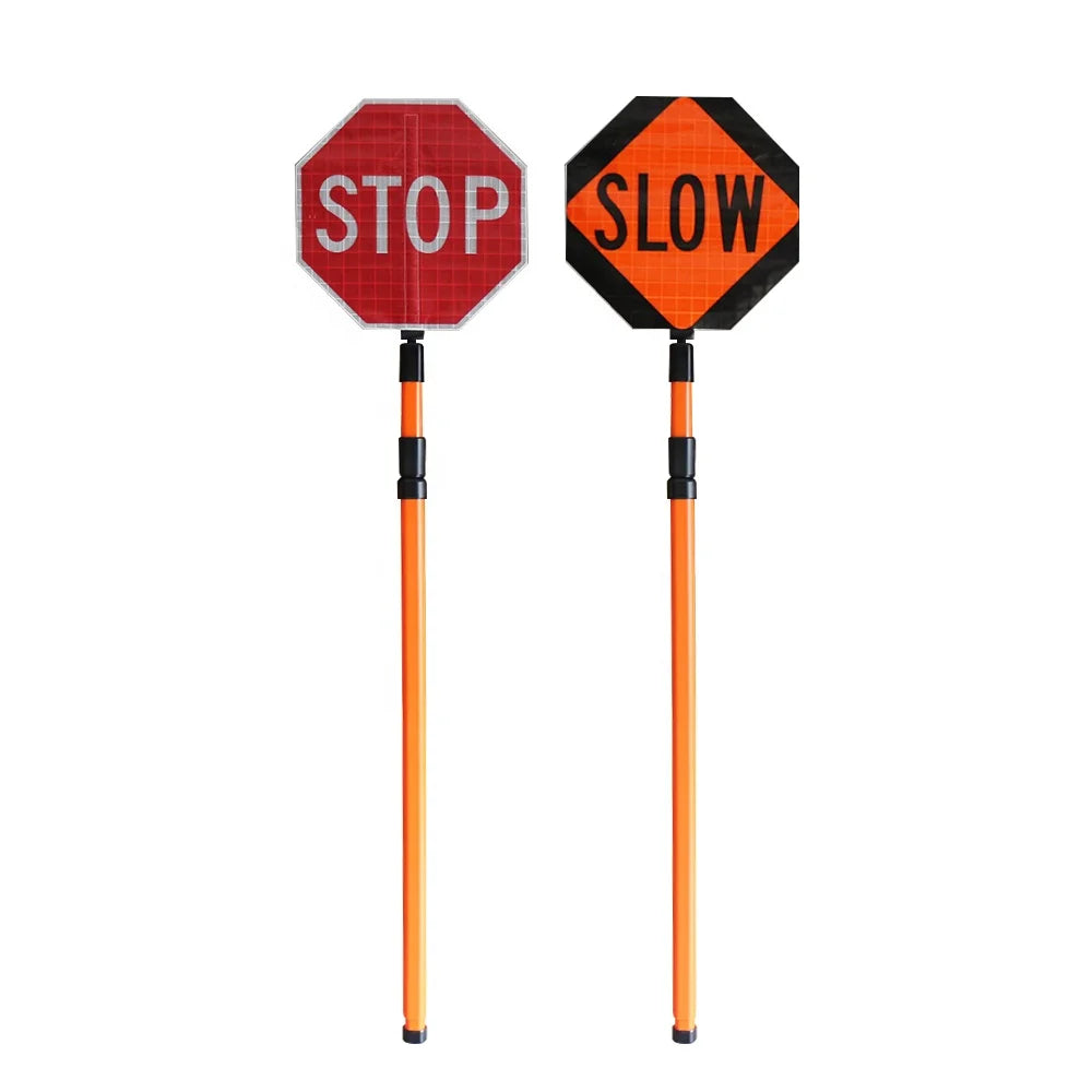 Flexible Road Stop Roll up Traffic Signs  Stop / Slow Roll-Up Paddle Sign Features Roll-up Octagonal Sign
