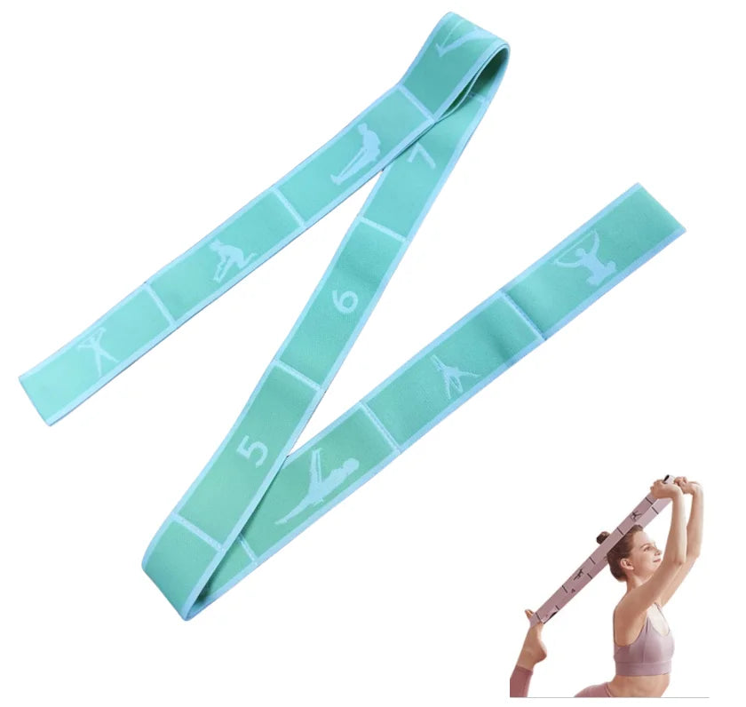 Custom Durable 8-12 Loop Yoga Stretching Straps Medium Tension for Exercise Pilates Yoga Stretching-Unisex Spandex/Polyester