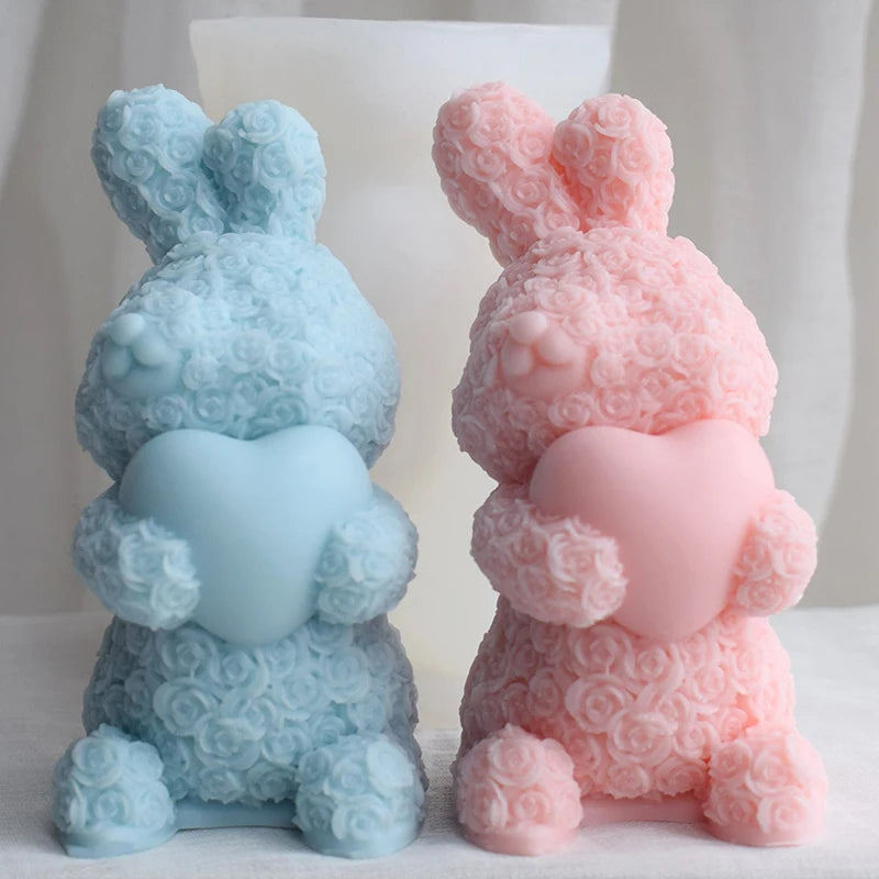 Large Small DIY 3D Fat Bear Rabbit Aromatherapy Candle Silicone Molds Food Grade Resin for Soap Cake Tools Scented Features