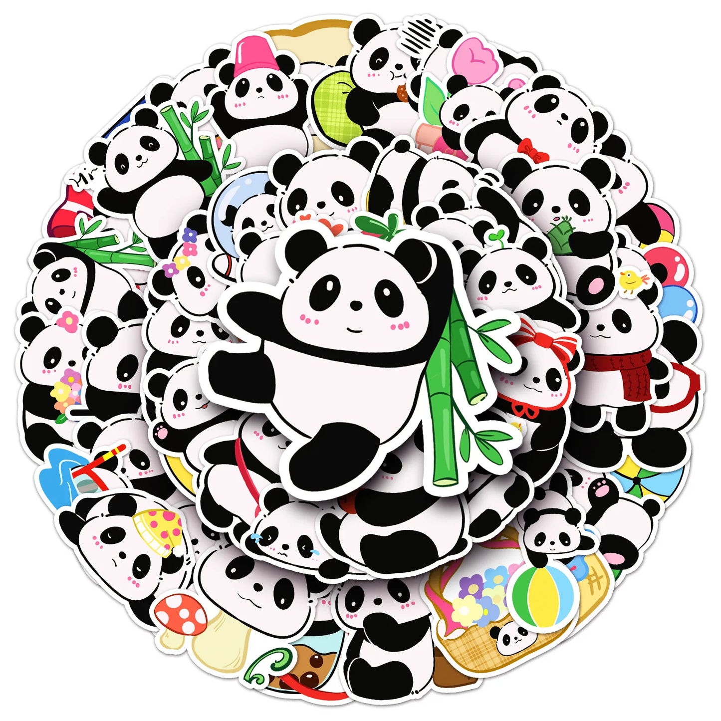 50PCS Cute Animals Decals Kids DIY Cartoon Panda Stickers