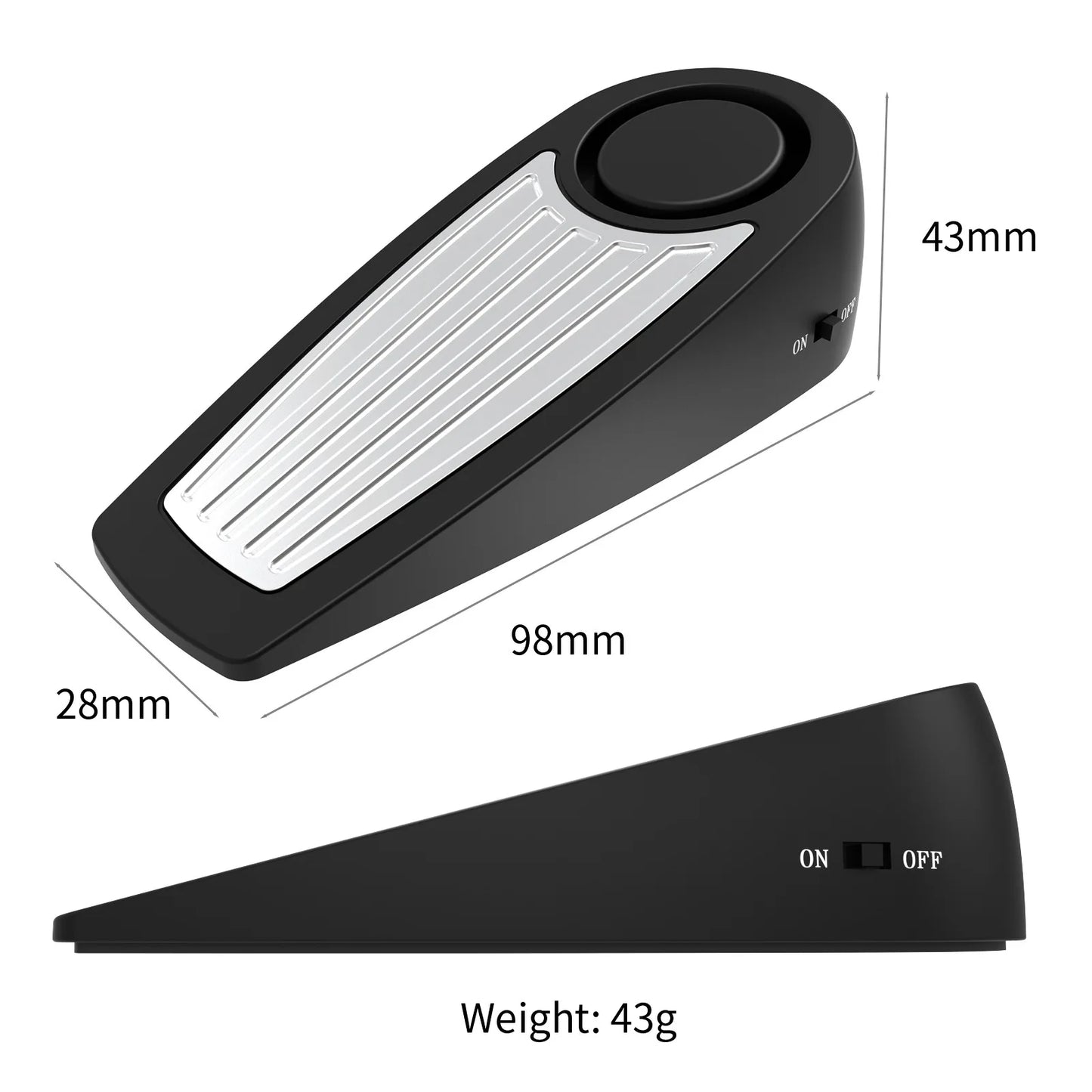 125DB Portable Traveling Tool Anti-Theft Alarm Floor Wedge Security Door Stopper Alarm Window Sensor Alarm Self Defense Keych