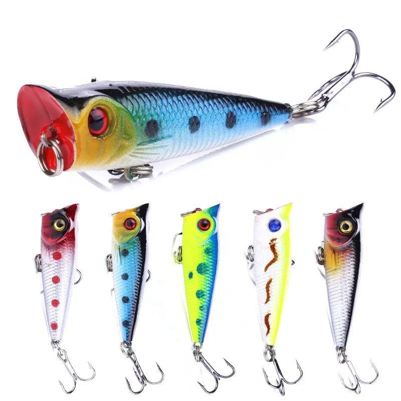 Wholesale PO005 5cm 4.9g Artificial Hard Plastic Baits Topwater Mini Popper Fishing Lures
