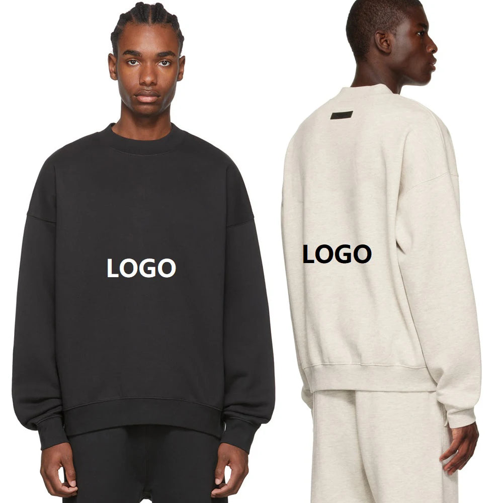 Wholesale Custom Print Graphic Blank Drop Shoulder Oversized Men Unisex Heavyweight Organic Cotton Crewneck Sweatshirt for Me