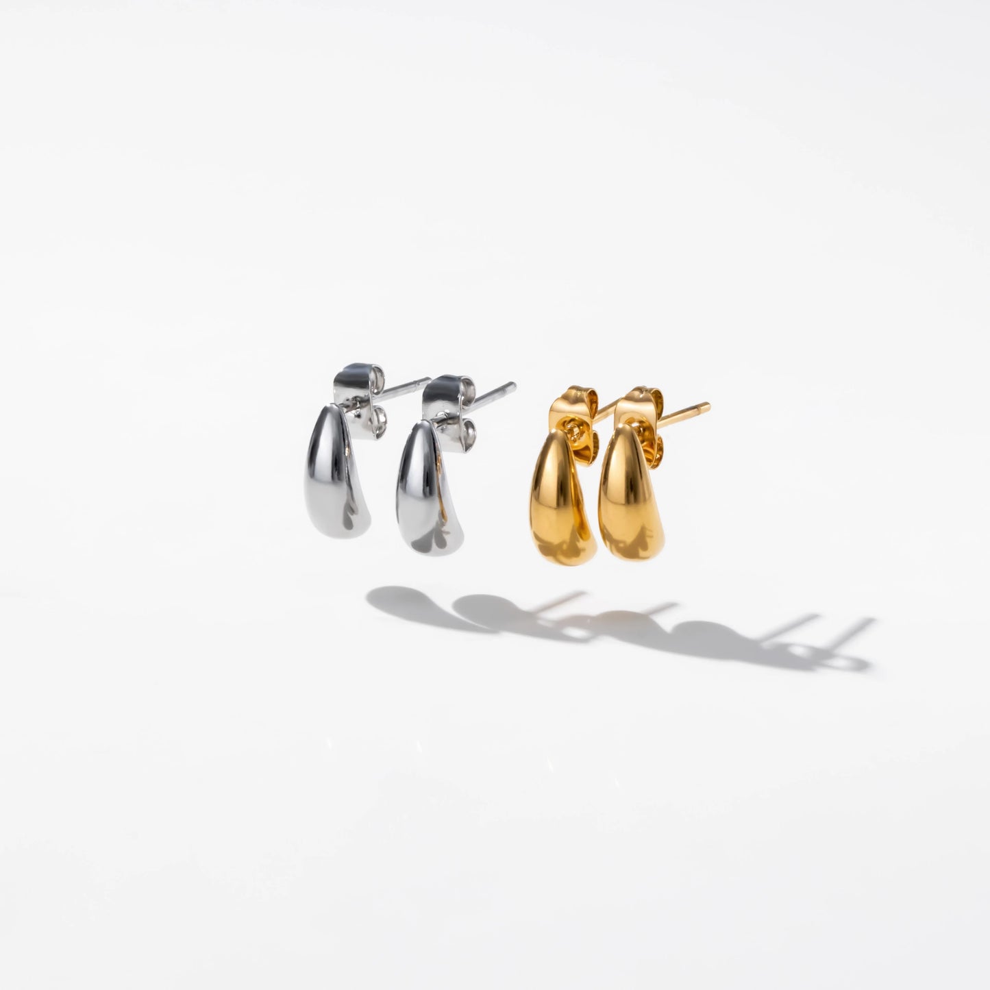 YF3232 INS Stainless Steel Jewelry Waterproof 18k Gold Plated Earrings Elegant Mini Water Drop Stud Earrings for Women