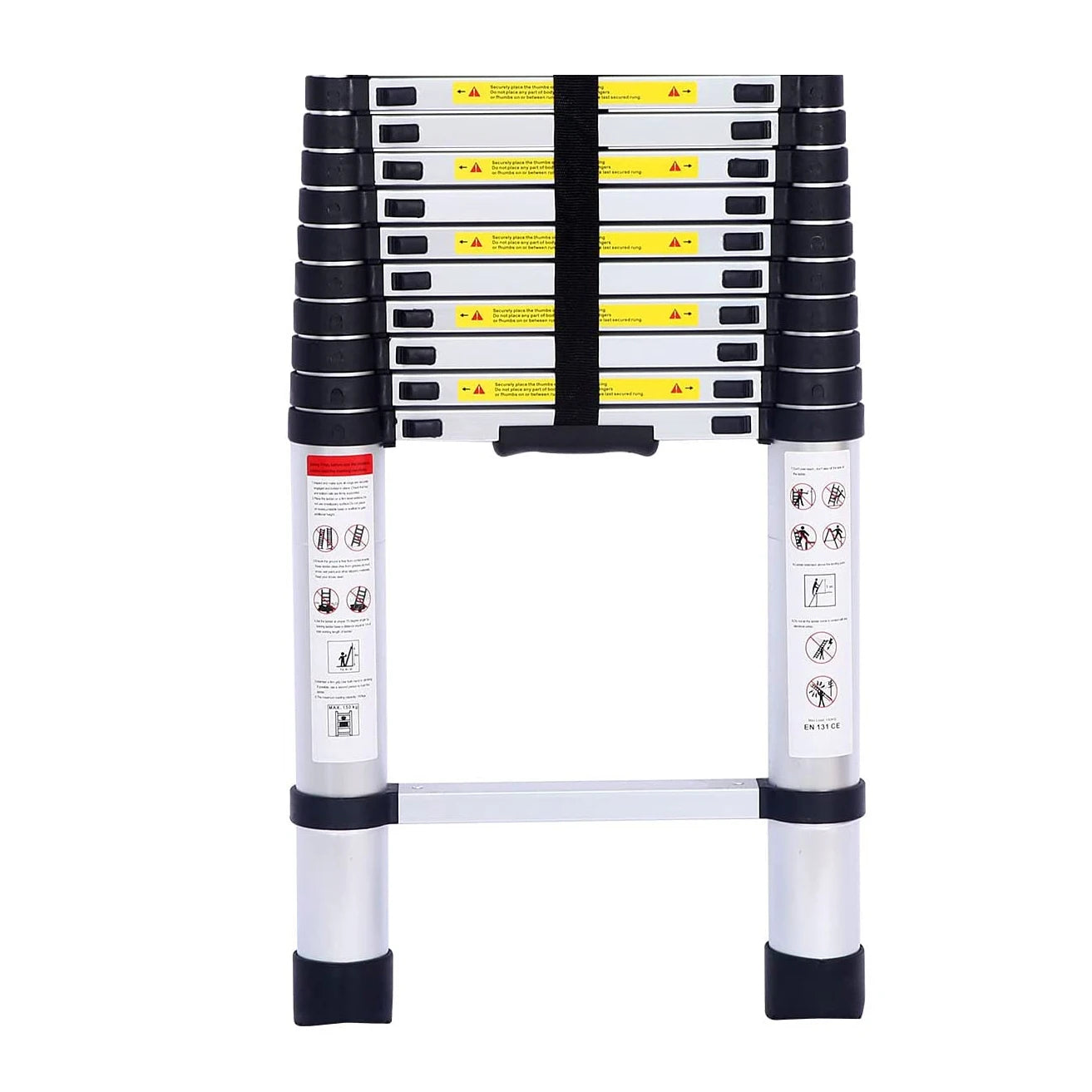 Adjustable Double Sided Multi-Purpose Telescopic Retractable Ladder Modern Industrial Aluminum 22 Steps 30cm Step 150kg Capac
