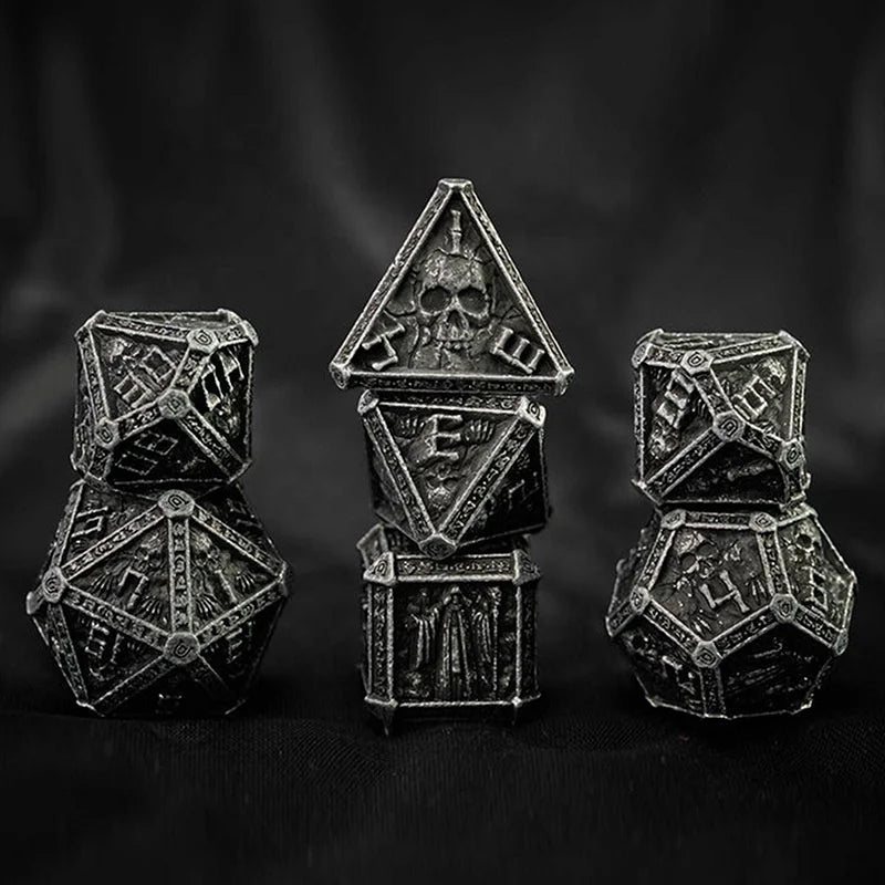 Pathfinder Roleplaying Game 7 Pieces Polyhedral Custom Copper Metal Dice Set DND