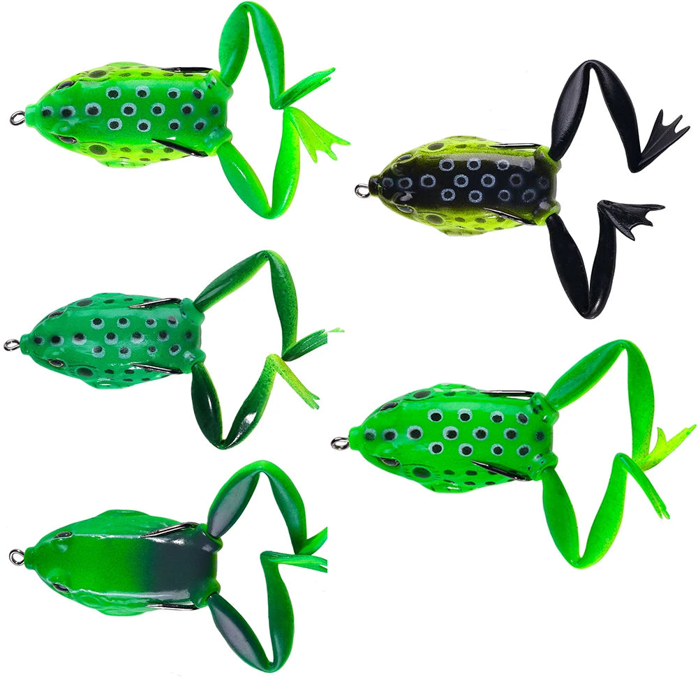 HENGJIA Frog Fishing Lures for Bass Weedless Fishing Lures Top Water Frog Lures for Bass Fishing Perfect Lifelike Surface Bas