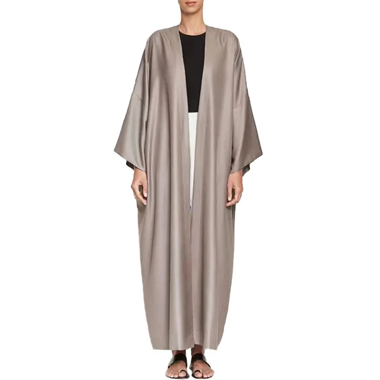 Feishun Factory Wholesale Price Plain Color Long Open Style batwing Sleeve Dubai UAE Beach Moroco Kaftans