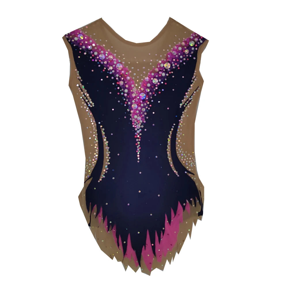 Latin Performance Wear Rhythmic Gymnastics Leotards Dance Competition Dresses Ice Figure Skating Ballroom Reenactment Costume