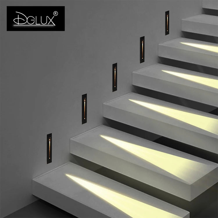 3w Indoor and Outdoor Light Sensing Embedded Led Wall Lamp Foot Lamp Aluminum Corner Lamp Outdoor Corridor Stair Step Light 5