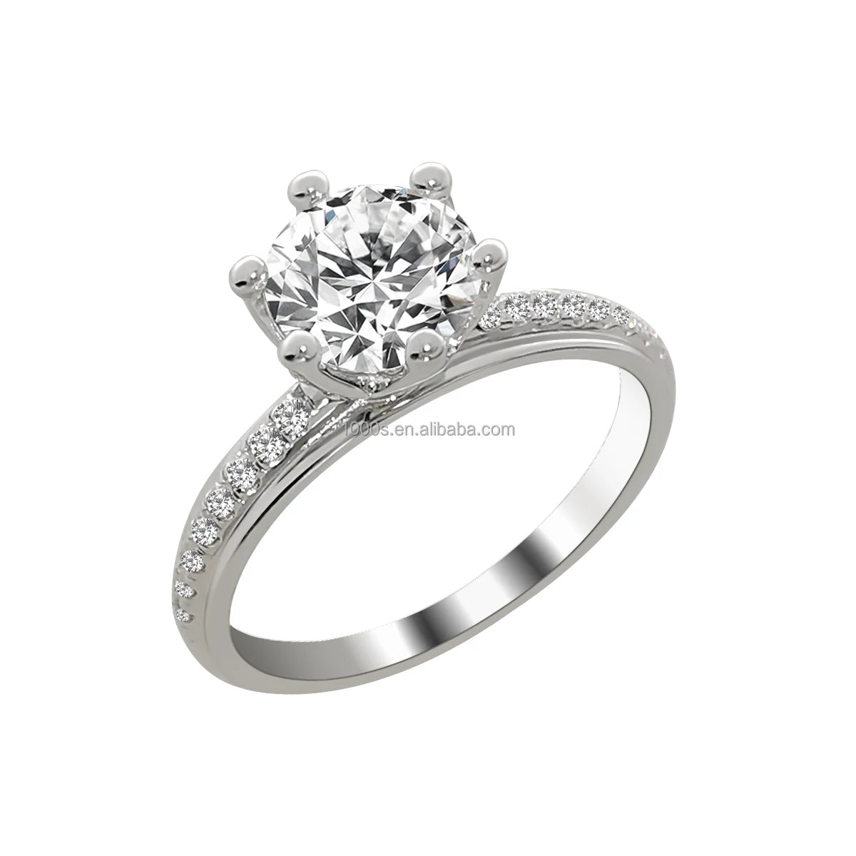 Moissanite Jewelry Wedding Ring Gold Elegant Engagement for Women 14K White Circle Wedding Bands or Rings Wholesale Moissanit