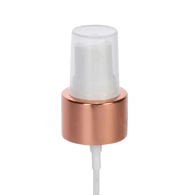 China Gold Silver Aluminum PP Plastic Non Spill Shiny Silver Fine Mist Pump Sprayer Bottles 24/410 Focus Brand