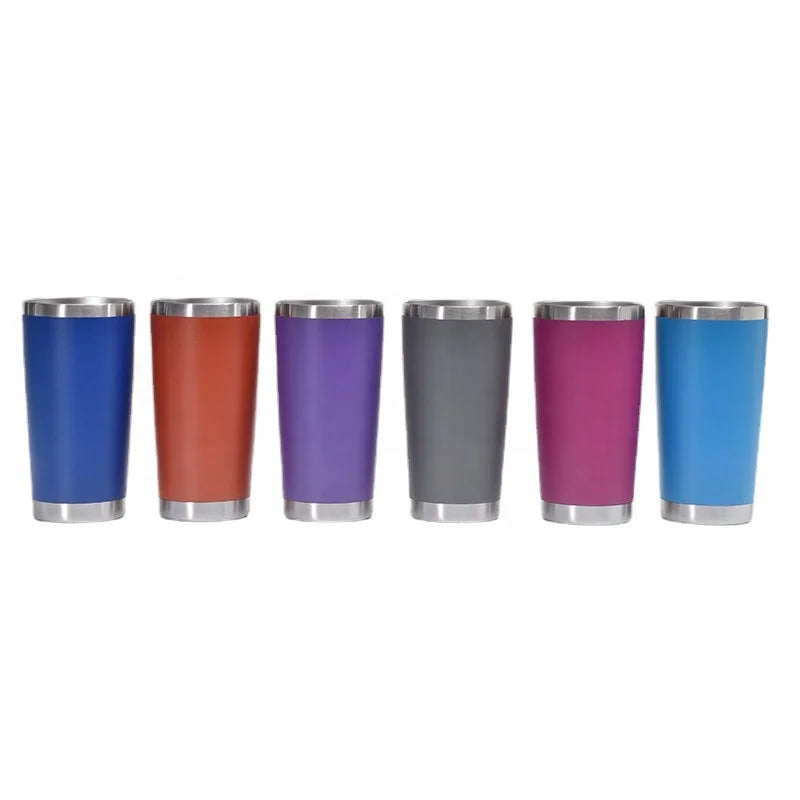 Custom Logo 20oz Travel Mugs Insulated Coffee Cup Stainless Steel Tumbler Water Cup With Lid Outdoor Car Portable Insulated C