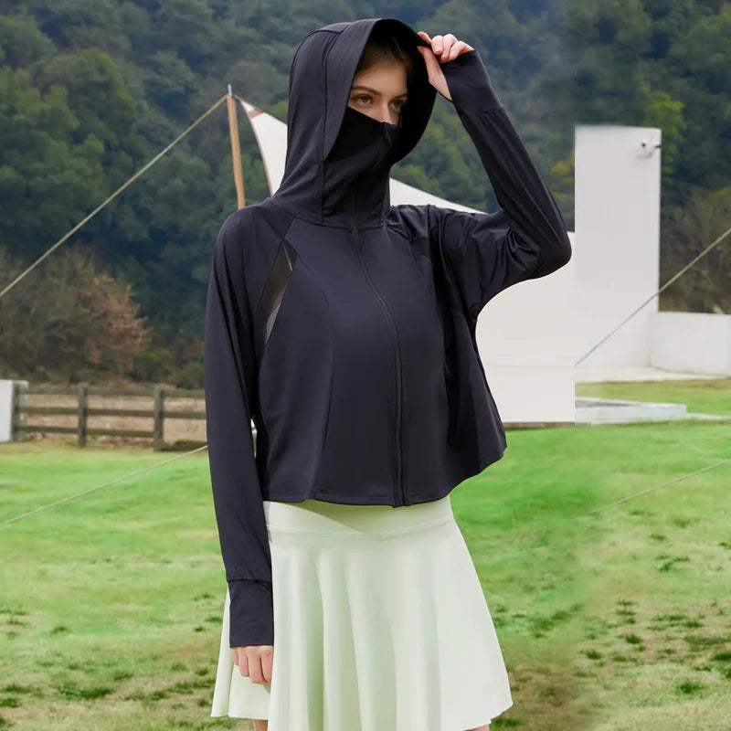 Unisex UPF 50+ Quick Dry Hoodie with Pockets Long Sleeve UV Sportswear for Outdoor Hiking Gym Sun Protection Clothing Style