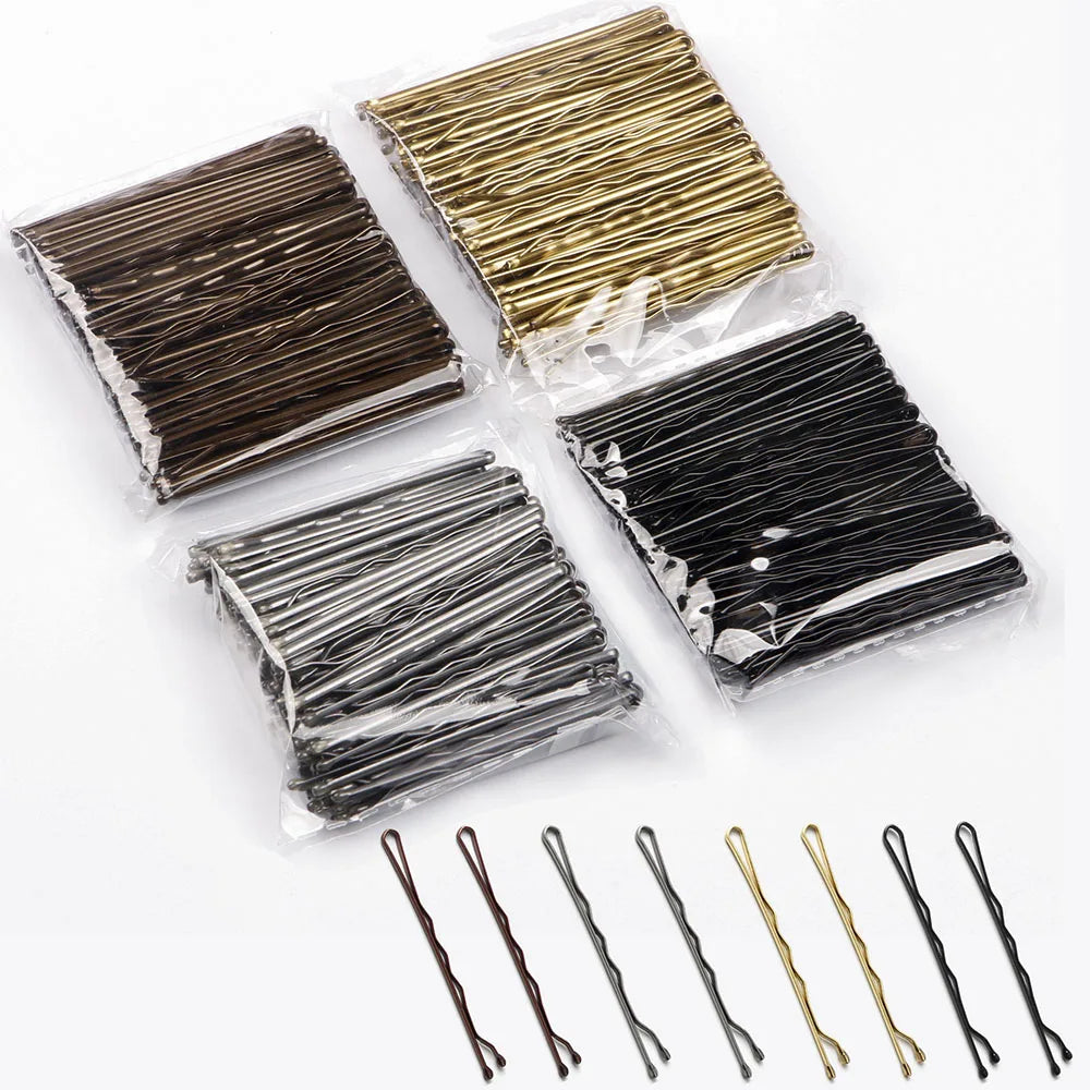 1000Pcs 4 Colors 5cm Hair Clip Women Hairpins Barrette Curly Wavy Grips Hairstyle Bobby Pins Styling Hair Accessories