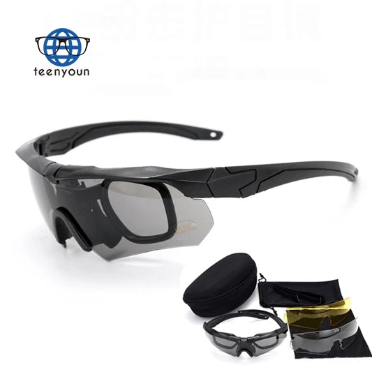 Teenyoun Cycling Sports Sunglasses Outdoor Shooting Combat Tactical Safety Glasses Windproof Tactical Goggles 2024 Wholesale