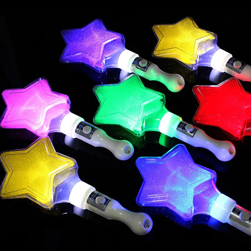 Hot Sale Glow Five Pointed Star LED Luminous Stick Party Flashing Light for Graduation Ramadan Diwali Big Show Concert Events