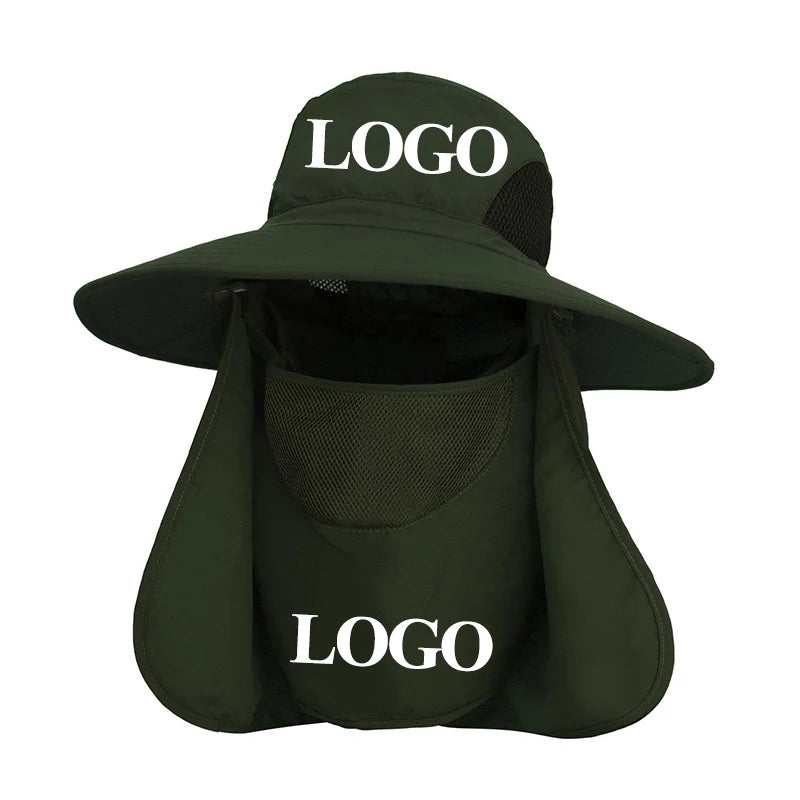 UV Protection Fisherman Sun Hat With Neck Flap Quick Dry Boonie Safari Hiking Fishing Hat for Men
