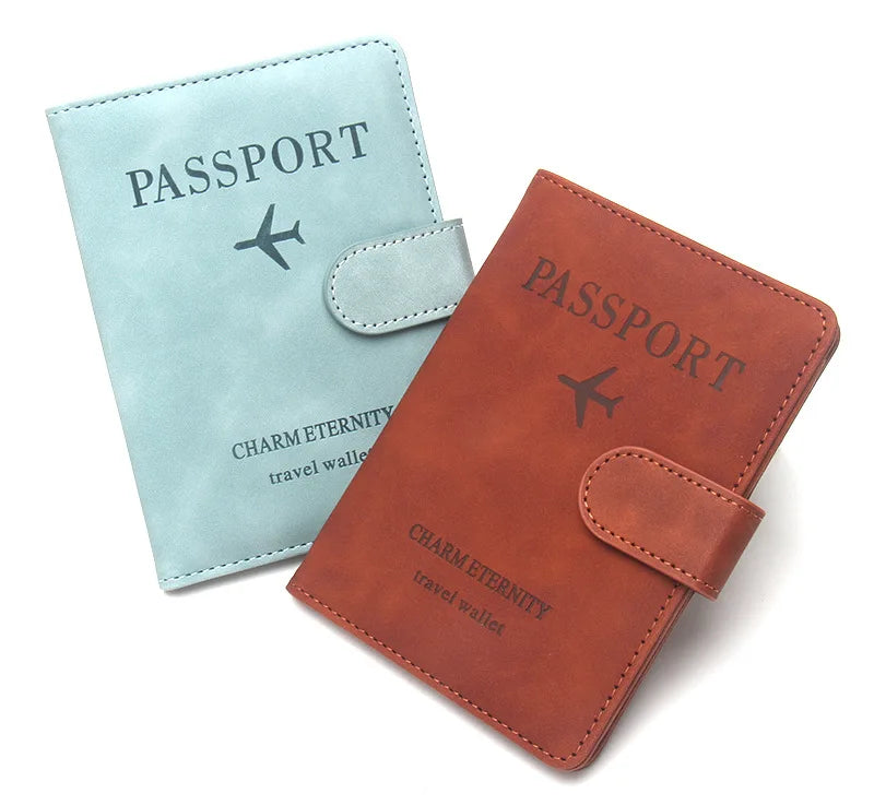 Wholesale Anti Pu Leather Passport Clip Cover Passport Holder Passport Wallets for Credit Id Bank Card with Magnetic Buckcle