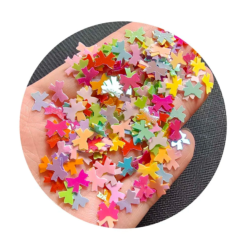 Wholesale Bow Glitter Tumbler Nail Glitter Mixed Colors 6*8MM