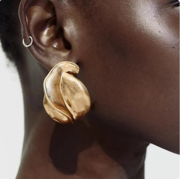 ZAA Vintage Women's Irregular Metal Drop Earrings for Holiday Party Jewelry Gifts Fashion Accessory