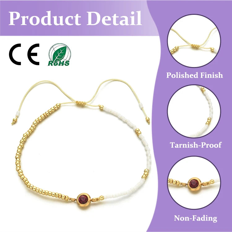 Custom Logo Multi Figaro Chain Protection Double Layer Stainless Steel Zircon Beaded Bracelet