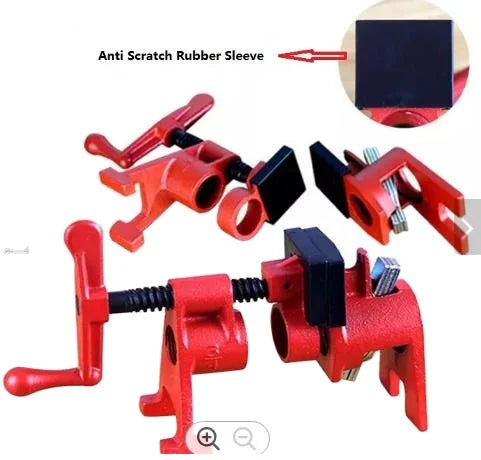 Heavy Duty 3/4 Inch H Type Quick Release Ductile Iron Powder Coated Bar Clamp with Leg Protective Pad for Woodworking Pipe Us