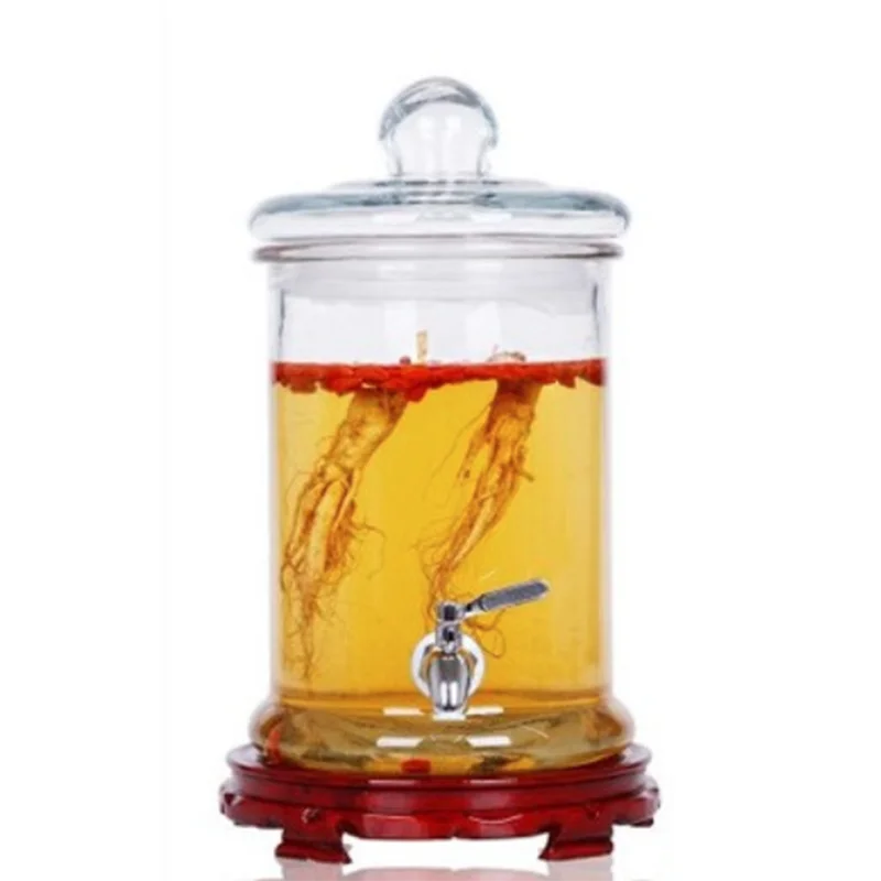 5L Atomospherea General Purpase Glass Jar with Sortight Lid and Spout and Wood Base