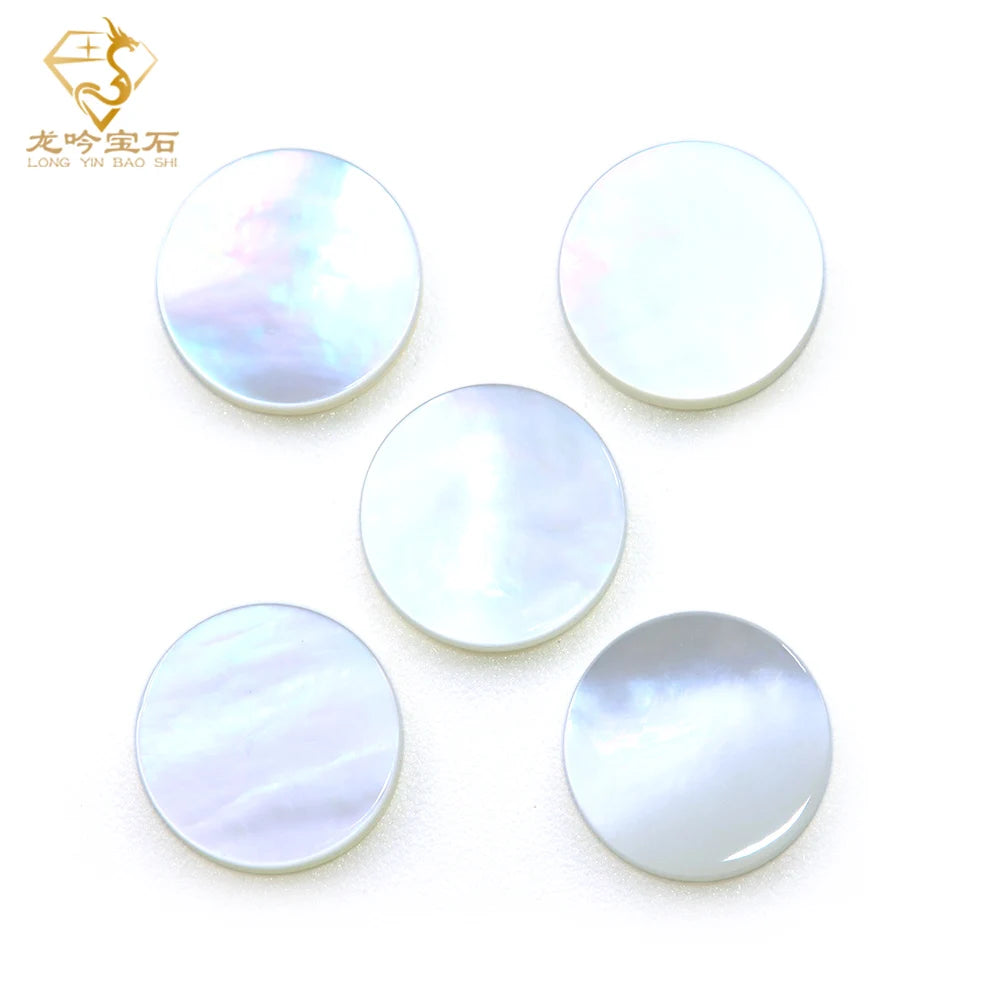 Wholesale Custom Natural White Mother of Pearl Shell Round Disc Piece Gemstone for Diy Jewelry Making Accessories 8mm10mm 12m