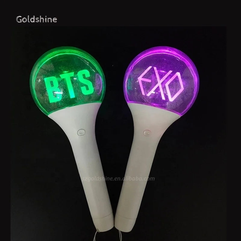 Customizable Kpop LED Light Stick Round Acrylic Glowing Candy for Christmas Concerts and Events Official Cheering Tool