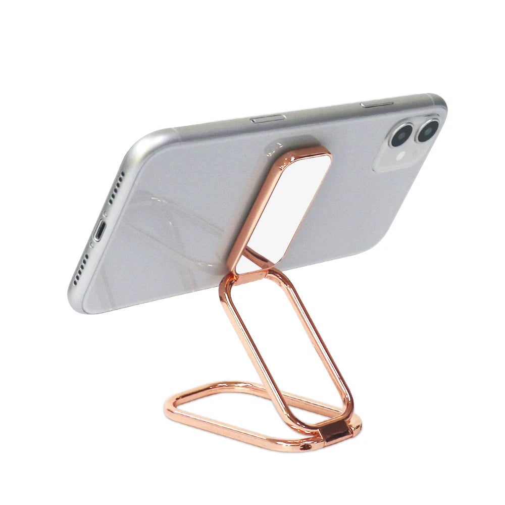 Metal Folding Phone Stand with Strong Adhesive | Slim 4mm Design | Adjustable Kickstand Holder for All Phones