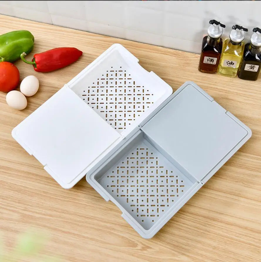3 in 1 Multifunctional Kitchens Utensils PP Foldable Vegetable Washing Chopping Board