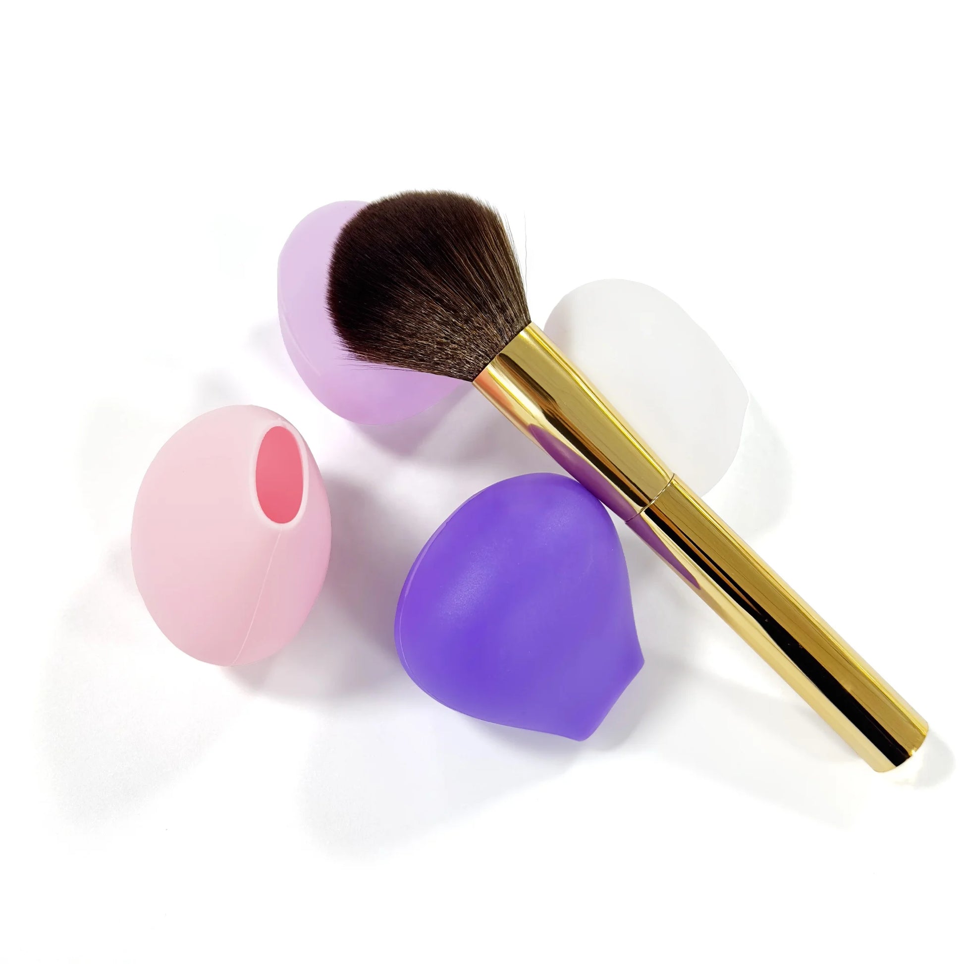 Oval Rose Silicone Makeup Brush Dust Cover Reusable Dustproof Travel Storage Protector Cap for Single Makeup Brush