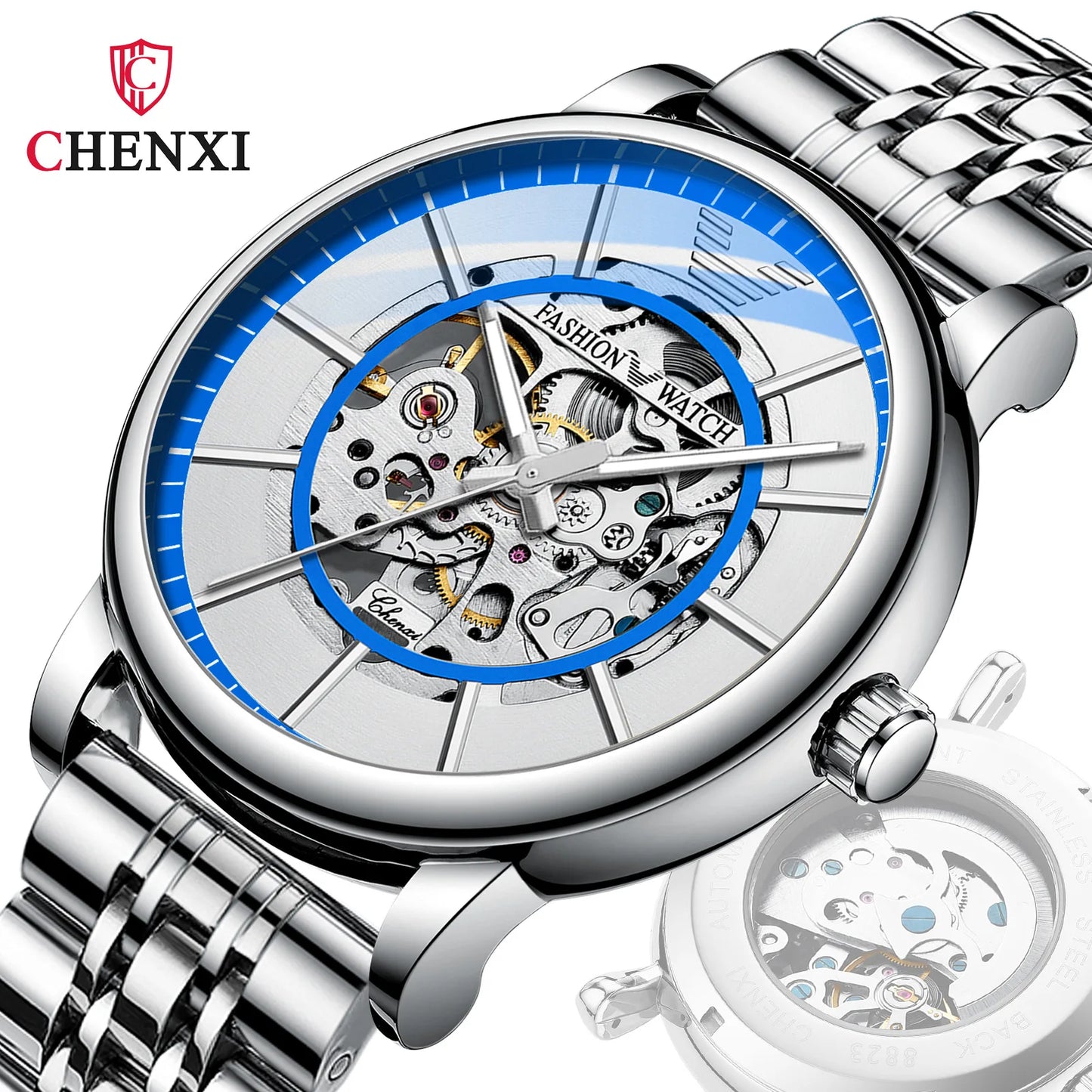 CHENXI Shake Sound Explosions Live Same Watch Men's Mechanical  Hollow Luminous Waterproof WATCH