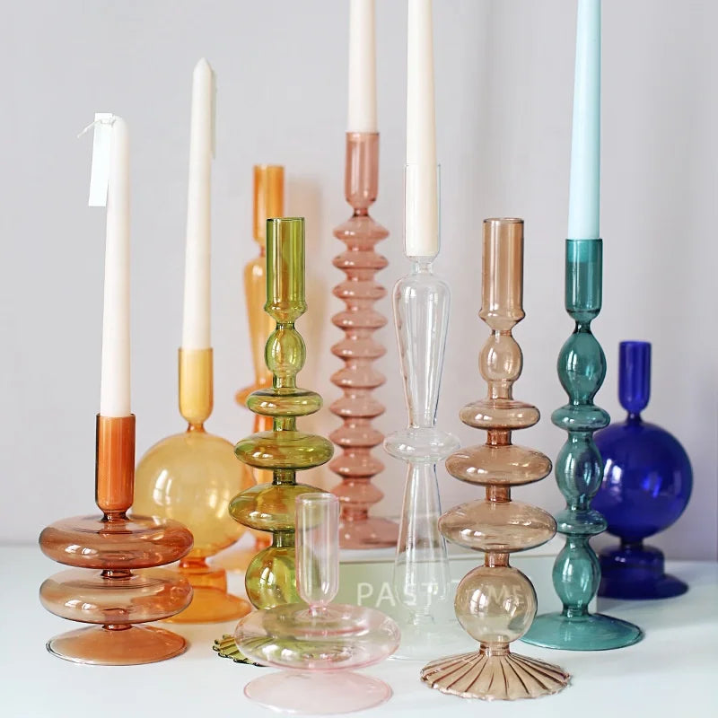 High Borosilicate Glass Candle Holder Colorful Glass Candle Holder Customization