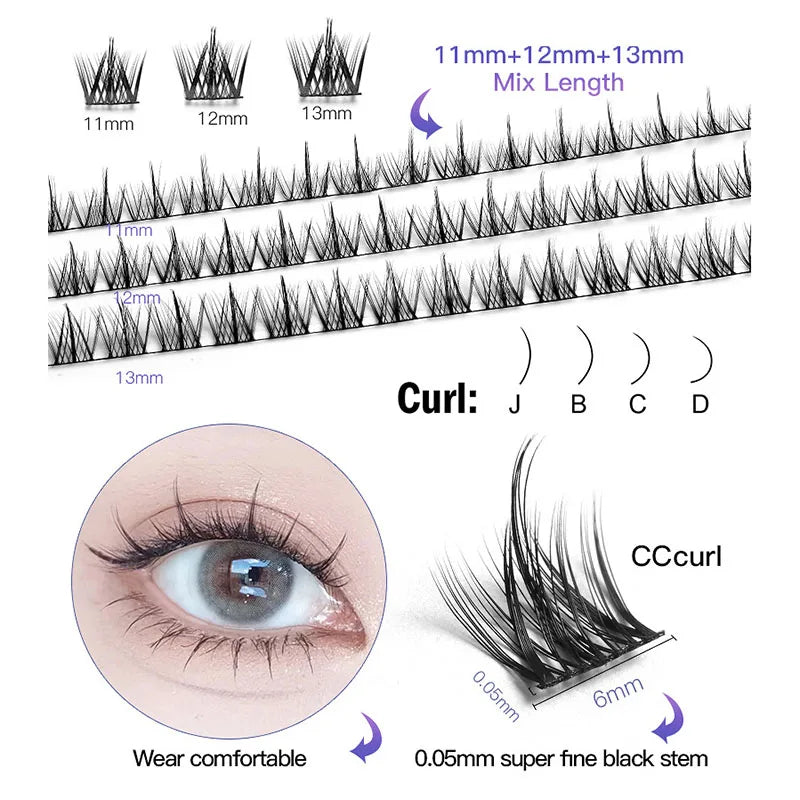 Top Selling Popular DIY Eyelash Extensions Handmade Natural Individual Eyelash Extensions Soft Premium 0.05MM  Eyelash Extens