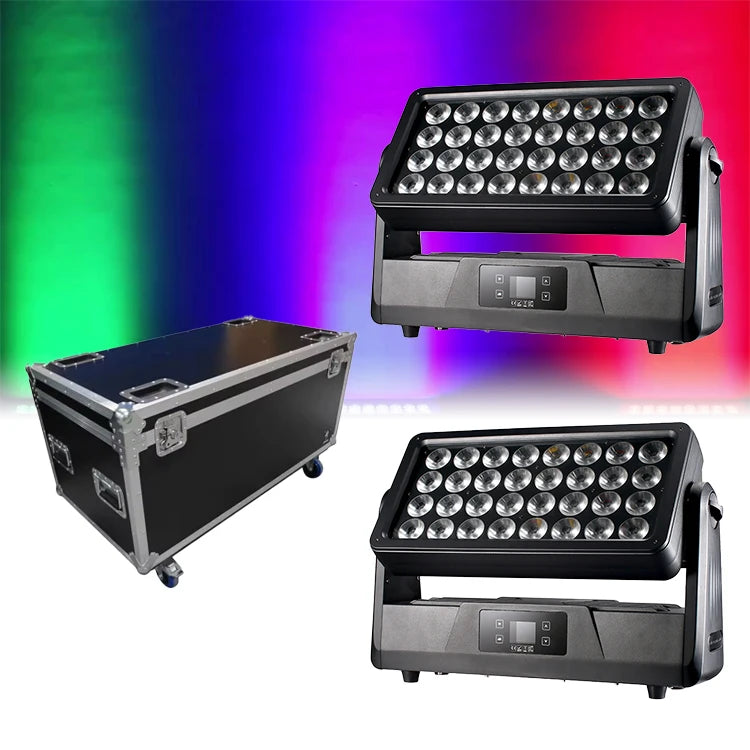 2pc Waterproof 32X40W RGBW City Color Light Led Wall Washer With Flight Case