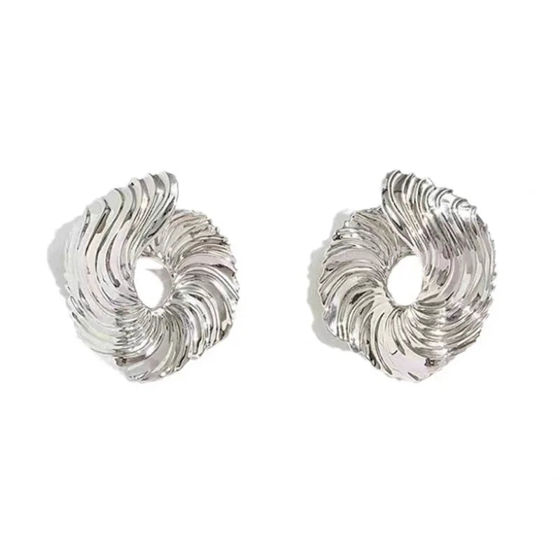Women Chunky Texture Irregular Wing Statement Earrings Geo Bijoux Fashion Jewelry Wholesale