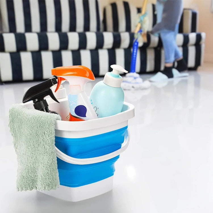10L Expandable Collapsible Retractable Folding Lightweight Plastic Bucket Portable Household Outdoor Kitchen Tool Square Stoc